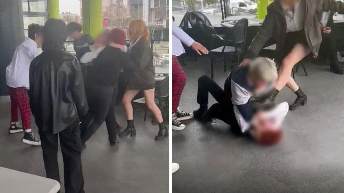 Alışveriş merkezinde kız kavgası! Çevredeki vatandaşlar müdahale etti