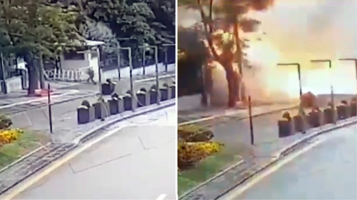 Ankara'daki saldırı girişiminde teröristin kendini patlattığı an kamerada